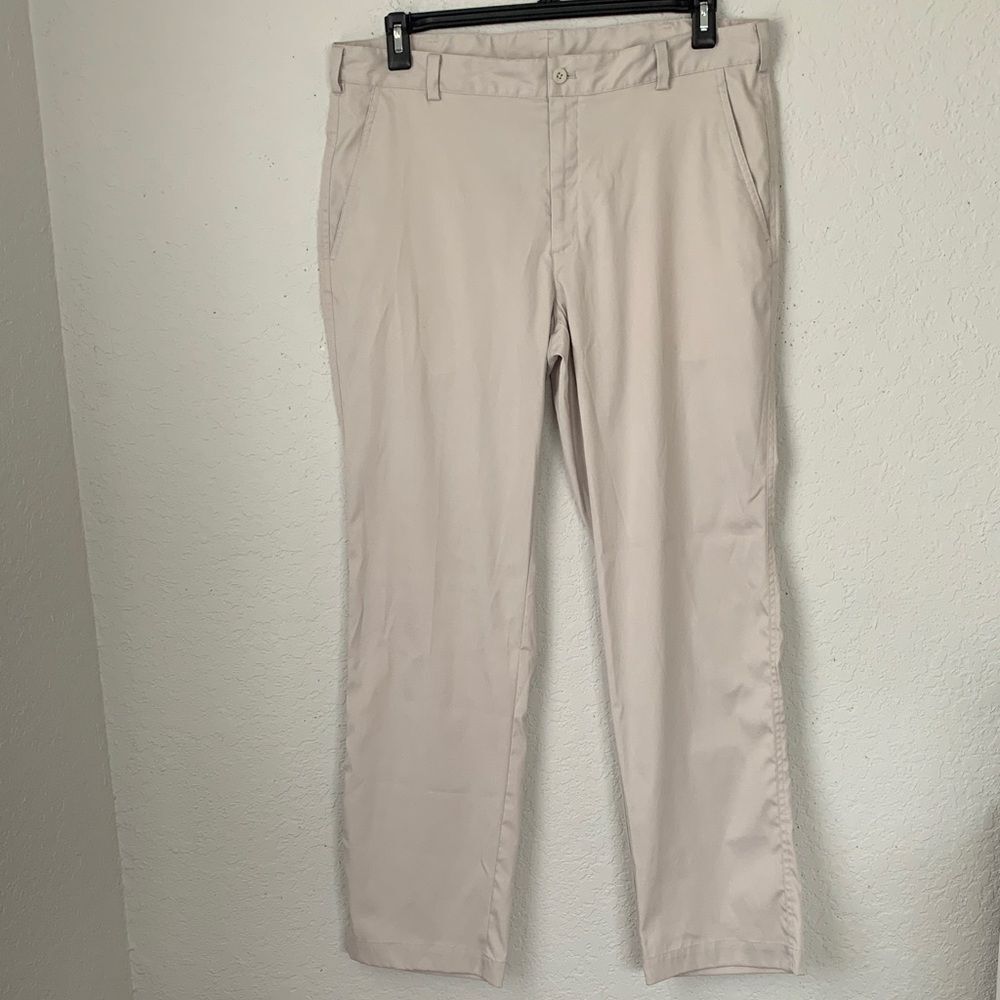 Nike Golf Dri-Fit Men's Light Beige Flat Front Lightweight Pants Size 36/32